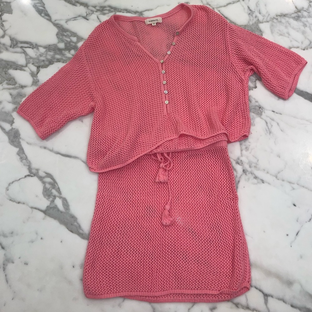 L*Space open knit cotton summer sweater and skirt set